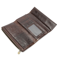 Marrant Mannen Lederen Lange Portemonnee Clutch Mobiele Telefoon Portemonnee Multicard Slot Kaarthouder Portemonnee Echt Lederen Portemonnee Portemonnee Voor Mannen