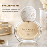 Capuchon de parfum rond de luxe en ABS écologique avec motif exquis