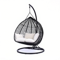 Balançoire de patio avec support ensemble de meubles d'extérieur enfants adultes jardin relax hamac double osier rotin suspendu balançoire chaise