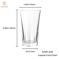Clair Pentagone Forme Eau Vintage Verres À Boire Verre À Bière Verre À Whisky 270ml Jus Boisson Highball Verre À Boire