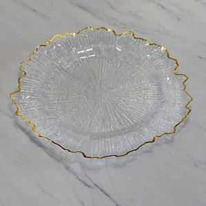 <span class=keywords><strong>Assiette</strong></span> de présentation 13 pouces or <span class=keywords><strong>rose</strong></span> en plastique transparent, vente en gros, pour mariage et fête, réutilisable, économique et élégante - Product Image 1