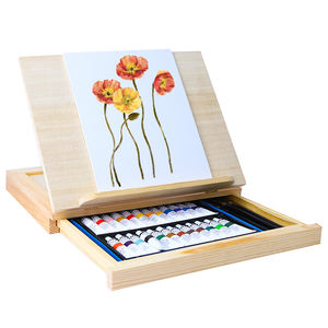 Ensemble de 38 pièces de peinture acrylique avec boîte en bois et <span class=keywords><strong>chevalet</strong></span> pour enfants Ensemble de <span class=keywords><strong>dessin</strong></span> du fournisseur d'art pour jeunes artistes - Product Image 1