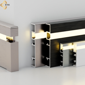 Plinthe en métal pour hôtel Plinthe à LED en alliage d'aluminium Ligne d'angle montée en surface pour salon appartement chambre à coucher salle de bain - Product Image 6