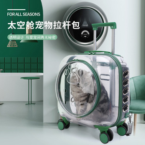 Sac de transport transparent Pauljet pour animaux de compagnie avec poignée télescopique, grande capacité, approuvé par les compagnies aériennes pour chats et chiens, design moderne - Product Image 1
