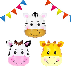 Ballon en aluminium de 18 pouces en forme de tête d'animal de dessin <span class=keywords><strong>animé</strong></span> mignon, jouet pour enfants, décoration de fête - Product Image 2