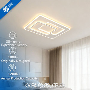 Plafonnier LED carré moderne avec té<span class=keywords><strong>l</strong></span>écommande, couvercle en acrylique, base en fer, IP44, 96W, CRI élevé 80, pour salle à manger, salon, chambre, maison - Product Image 1