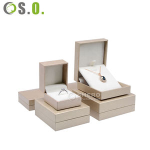 Gold High Quality Wholesale Imitation Pu <b>Leather</b> Cardboard Paper Wedding Gift Custom <b>Jewellery</b> Packaging Jewelry <b>Box</b> - Product Image 2