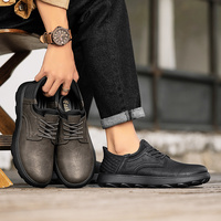 Chaussures de randonnée et de trekking pour hommes, baskets de marche, chaussures de trail, chaussures de course à pied en cuir faites à la main à talon plat