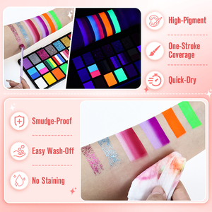 Set di Colori per Viso OEM Opachi e Glitterati, Non Tossici, di Grado Cosmetico, ad Asciugatura Rapida, Copertura Istantanea Senza Sbavature - Product Image 3