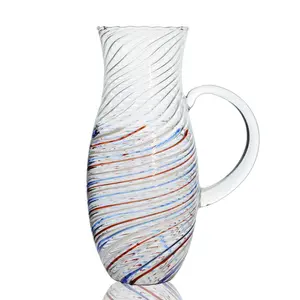 Usine directement fournir verre ménage grande capacité tasse Pot Durable impression verre Pot cruche d'eau