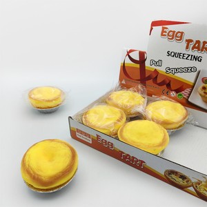 New Simulated <b>Egg</b> Tart Squishy <b>Toy</b> TPE & Wooden Material 7.5x5cm Stress Relief Food Play - Product Image 1