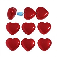 Levendige, glanzende rode hartvormige acryl kralen in schattige stijl voor het maken van Valentijnsdag cadeausetjes CN Model 02780