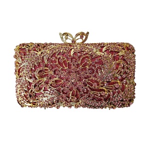 Women Delicate Floral Leaves Rhinestones Clutch <b>Purse</b> Brilliant Crystal Evening Bags for Bridal Bridesmaids - Product Image 6
