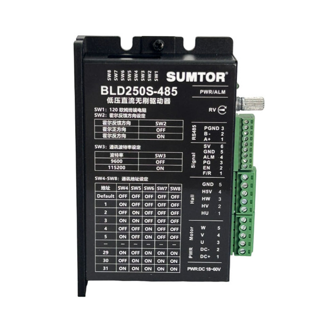 18-60VDC BLDC Motor Driver BLD250S-485 Motor Controller with RS485 Communication Control