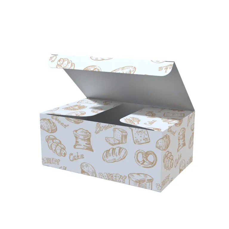 kundendefinierte papierbox für hamburger plätzchen süßigkeiten verpackungsbox wellpappe-packung aus kraftpapier einweg-burger lebensmittel-boxen 6"