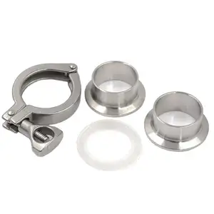 50.5 1 1.5 2 inci saniter triclamp 304 pipa fitting stainless steel tri clamp weld tc clover ferrule