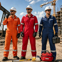 Ensemble de vêtements de travail haute visibilité AI-MICH en toile robuste, imperméable, anti-poussière, antistatique, ignifuge, combinaison de protection pour le pétrole et le gaz