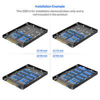 Kartu Adaptor 2 in 1 M.2 SSD ke U.2/SAS Mendukung M.2 NVMe SSD ke U.2 SFF8639 & M.2 SATA SSD ke SAS Dengan Kotak Pembuang Panas