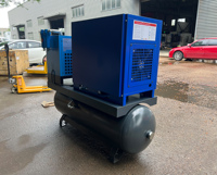 Compresseur d'air industriel à vis AC 4-en-1, 2,2 kW-7,5 kW, fixe, lubrifié, refroidi par air, avec réservoir d'air, sécheur et filtre
