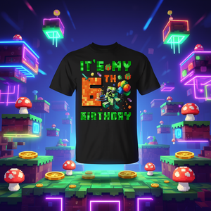 C'est mon 6e anniversaire, t-shirt de joueur de jeux vidéo avec numéros de pixels - Product Image 3