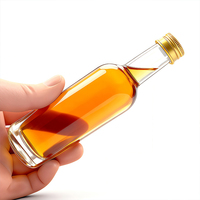 Bouteille en verre ronde de 50 ml, petite, vide, pour vin, brandy, vodka, tequila, de haute qualité, avec bouchon, échantillon gratuit
