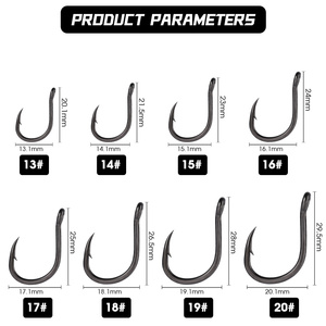 Hameçons de pêche en mer à large ouverture 8136 de haute qualité, en acier nickelé à haute teneur en carbone, pour appâts vivants, carpes, truites, <span class=keywords><strong>Hamecon</strong></span> - Product Image 2
