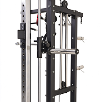 Machine Smith multifonctionnelle avec cage de musculation intégrée, crossover par câble, lat pulldown, développateur de jambes, structure en acier massif pour salle de sport