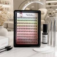Kit de Cils en Grappes DIY, Cheveux Synthétiques, Sans Cruauté Animale, Réutilisables, Multi-Styles, Effet Wispy et Spiky, Faux Cils en Grappes à Longueurs Mixtes