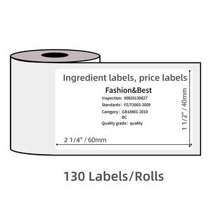 Papel de Etiquetas Autoadhesivas Térmicas M110, Rectángulo Blanco para Etiquetas Colgantes de Venta al por Menor, Uso Comercial - Product Image 2