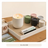 Bougie parfumée en pot céramique mat en forme de U, crème multicolore, base arrondie, mèche en coton, boîte d'allumettes numérotée 8x9cm, pour la maison