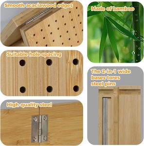 Tabla de Bloqueo de Bambú para Crochet con Clavijas y Accesorios, Tabla de Tejer para Cuadrados de <span class=keywords><strong>Abuela</strong></span>, <span class=keywords><strong>Regalo</strong></span> para <span class=keywords><strong>Abuela</strong></span> y Mamá - Product Image 4