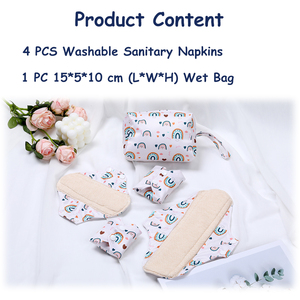 Babyshow 5 pièces, coussinets en <span class=keywords><strong>tissu</strong></span> graphène écologiques réutilisables, TPU imperméable, respirant, lavable, super absorbant, hygiénique - Product Image 5