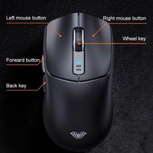 เมาส์เกมมิ่งไร้สาย AULA SC580 3D Ergonomic LED Backlit 10000 DPI แบบสามโหมด ชาร์จได้ สำหรับสำนักงานและเล่นเกม ใช้พอร์ต USB - Product Image 2