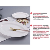 DianTong Assiette Ovale à Poisson en Porcelaine Blanche Personnalisée de 20/25/30 cm pour Vaisselle de Restaurant, Plats de Service d'Hôtel en Céramique