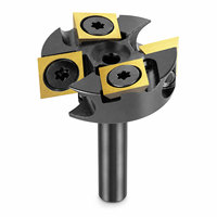 Fresa de panel indexable de 4 filos con vástago redondo de 1/4 de pulgada para ranurado, limpieza de base, fresado y corte de paneles planos