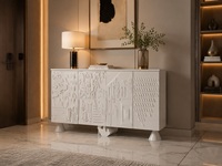 Buffet d'appoint personnalisable pour salon, meuble TV moderne en bois massif, armoire de rangement de luxe rétro sculptée
