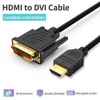 Câble HDMI vers DVI CableCreation plaqué or, gaine en PVC, 1080P haute vitesse, bidirectionnel, tressé pour PS5/PC/moniteur