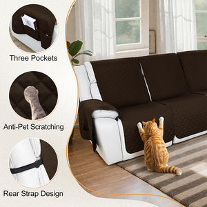 Su Geçirmez Kumaş Koyu Kahverengi 5 Kişilik Kanepe Örtüsü Aile Odası Polyester Kanepe Örtüsü Fabrikadan Direkt - Product Image 6