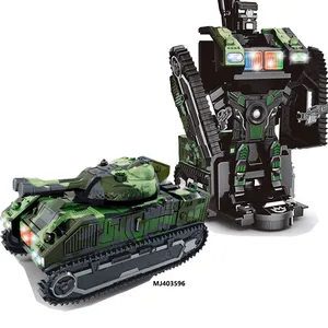 Een Belangrijke Vervorming Robot Speelgoed Militair Model Speelgoed Transformatie Afstandsbediening Leger Tank Met Muzieklicht