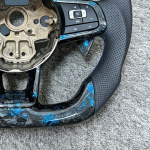 Volant en fibre de carbone, cuir Alcantara pour Volkswagen <span class=keywords><strong>Golf</strong></span> 7 7.5 GTI GTD <span class=keywords><strong>GTE</strong></span> R 2013-2020 Polo GTI Accessoires de voiture - Product Image 4