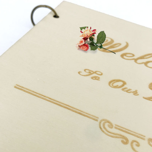Benvenuto al nostro matrimonio libro degli ospiti della firma del matrimonio romantico in legno fai da te - Product Image 4