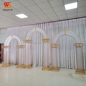 SMOOTH Lot de 3 panneaux de film de lumière du soleil arc en métal toile de fond arc de décoration de mariage pour scène - Product Image 6