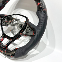 Volant sport pour Clio 5 avec cuir perforé, véritable fibre de carbone rouge forgée pour Renault Clio 5, vente directe d'usine