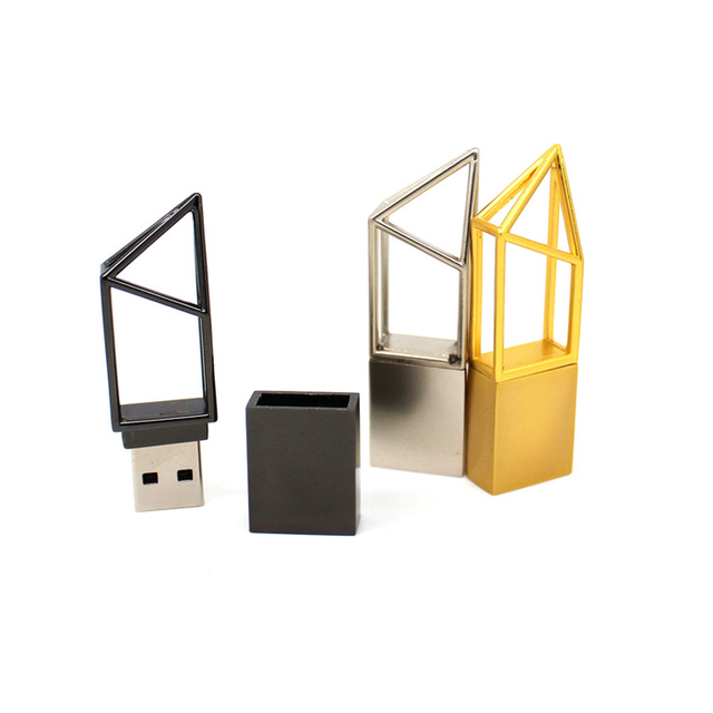 16GB 32GB 64GB Metal Pen Drives with New Technology Corporate Gifts Customised Logo Geometric USB 2.0 Flash Drives