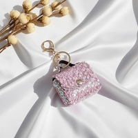 Mini sac à main à sequins avec porte-clés, petit porte-monnaie scintillant, breloque de sac, pochette de rangement portable pour écouteurs avec mousqueton