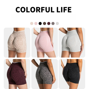 <span class=keywords><strong>Shorts</strong></span> Deportivos de Yoga para Mujer, Cintura Alta, Estampado de Leopardo, Bloques de Color, Leggings de Gimnasio, <span class=keywords><strong>Shorts</strong></span> Scrunch Buff para Actividades al Aire Libre - Product Image 4