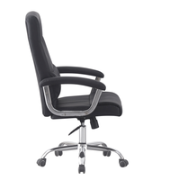 Chaise de bureau pivotante populaire en cuir avec accoudoirs fixes et mécanisme d'inclinaison