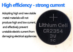 Batería de reloj OEM ODM 2354, 3v, baterías de litio no recargables CR2354 <span class=keywords><strong>CR</strong></span> 2450 <span class=keywords><strong>CR</strong></span> <span class=keywords><strong>2477</strong></span> - Product Image 4