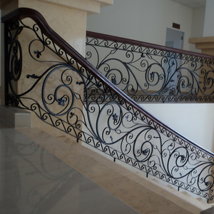 Escalier en fer forgé intérieur, décoration de villa personnalisée, design moderne de rampe d'escalier, marque TTD, garantie 1 an - Product Image 2