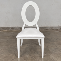 Chaise de banquet à dossier rond en métal, revêtement en cuir PU ou velours en option, pour mariage et événements, vente en gros
